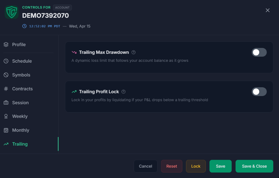 Trailing Profit Locks screenshot