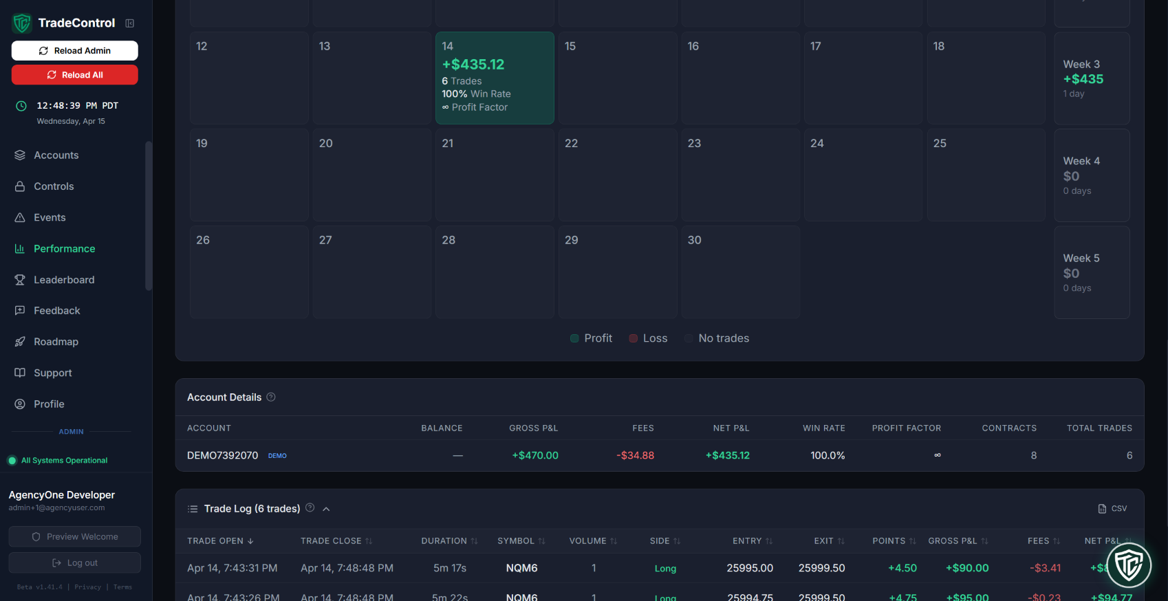 Calendar & Session Tracking